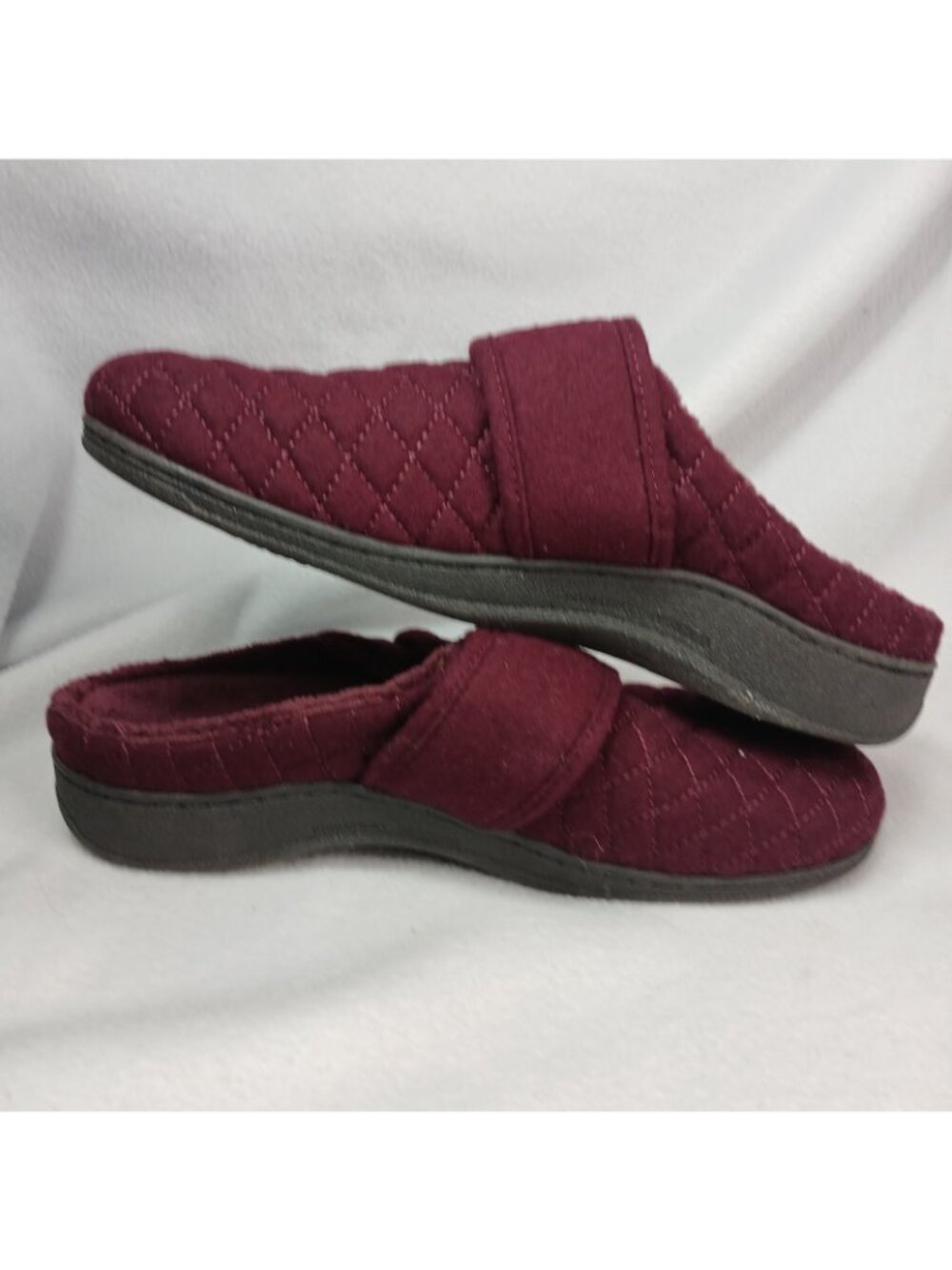 Vionic Carlin Adjustable Hook and Loop Burgandy Quilted Pattern Orthotic Size 10 - Picture 11 of 16